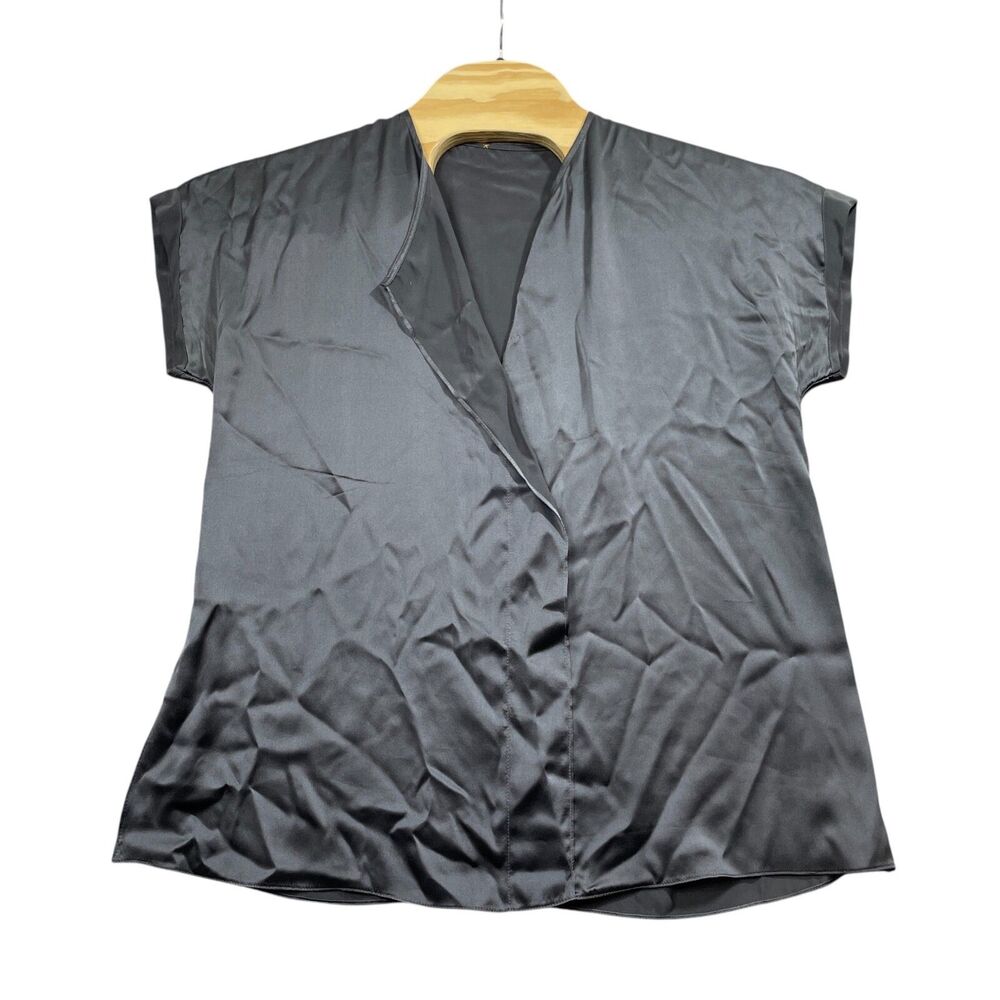 Peter Cohen‎ XL Gray 100% Silk  V neck Stunning Ladies Top